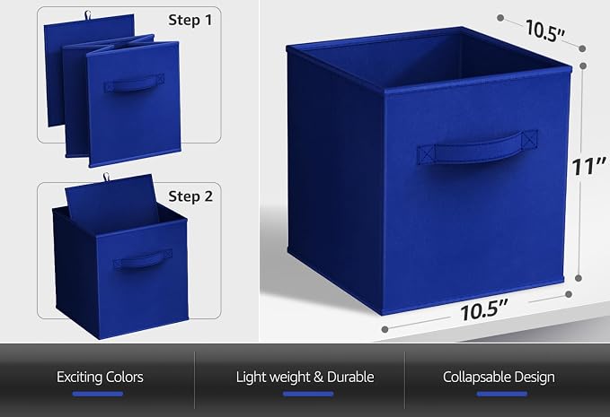 Sorbus 11 Inch Fabric Storage Cubes - Image 5