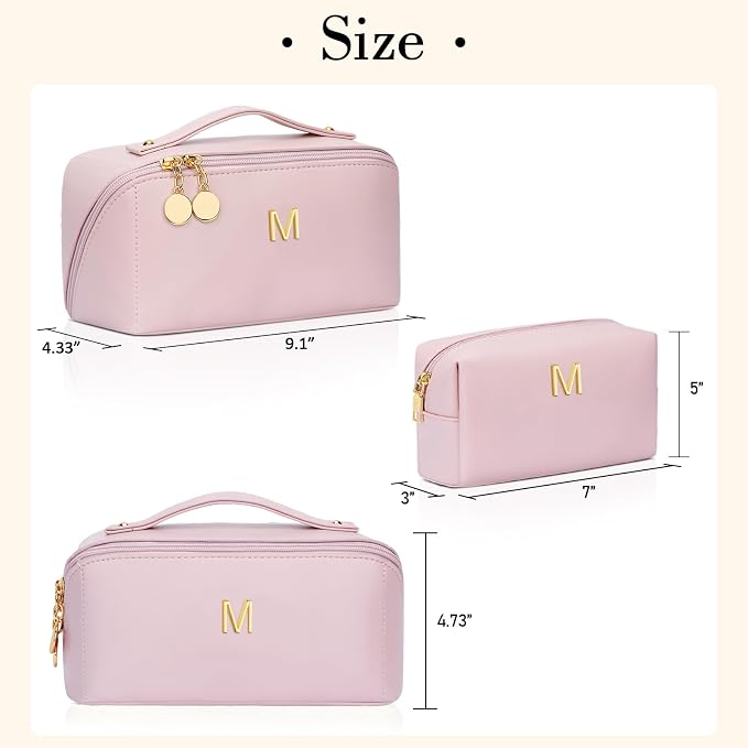 Birthday Gifts for Women Teen Girl, Personalized Initial Makeup Organizer Bag - Image 5