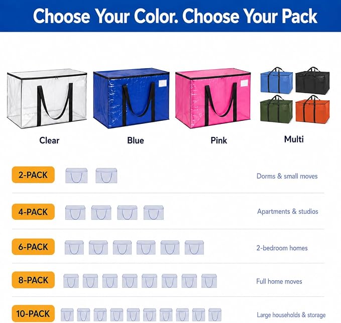 ClearSpace Heavy Duty Moving Bags or Storage Bag – Large Moving Boxes - Image 8