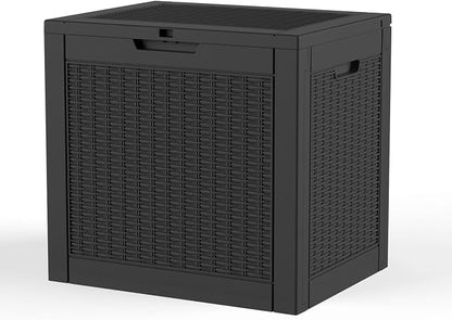 Vixzen 36 Gallon Deck Boxes Outdoor Waterproof, Lockable Resin Storage Box by Vixzen