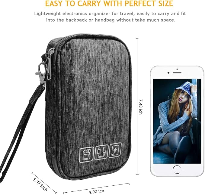 Electronic Organizer Bag Cable Organizer Travel Cord Organizer Case Pouch - Image 4