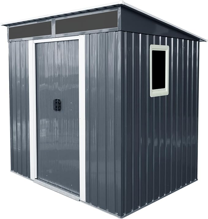 Outdoor Metal Storage Shed Window Ventilation Foundation Frame Waterproof by WEALTHGIRL