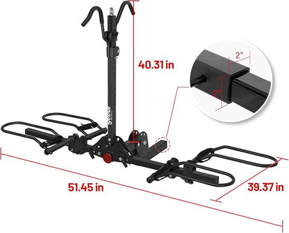 Young Bike Rack Hitch for Car - 200LB 2-Bike Rack Hitch Mount Platform Style - Image 8