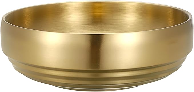 9.1 Inches Stainless Steel Bowl Decorative Key Bowl Golden Serving Bowl by Unknown