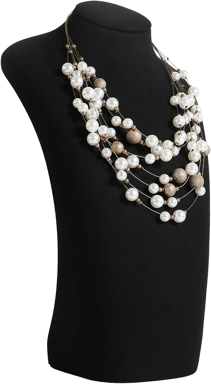 GemeShou Black necklace hanger jewelry organizer, Velvet jewelry stand necklace by GemeShou