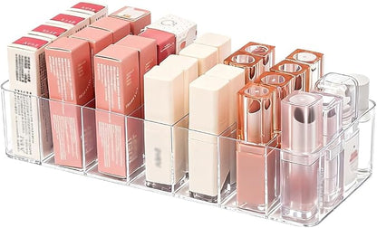 Clear Acrylic Makeup Organizers, 7-Section Bathroom Organizer by Unknown