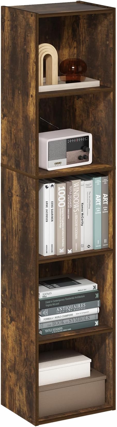 Furinno PASIR Book Shelf, 5-Tier Modern Bookshelf, Open Shelves Bookcase - Image 4