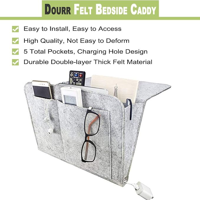Bedside Caddy Organizer Storage Pocket Small Things Holder - Image 2