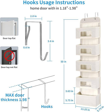 MAX Houser 5-Shelf Over The Door Hanging Organizer - Image 2