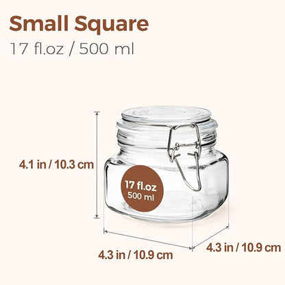 ComSaf Set of 6 Square Glass Jars - Image 2