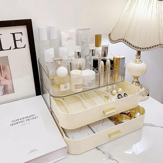 Makeup Organizer with Drawers Stackable Skincare Cosmetic Makeup organization - Image 3