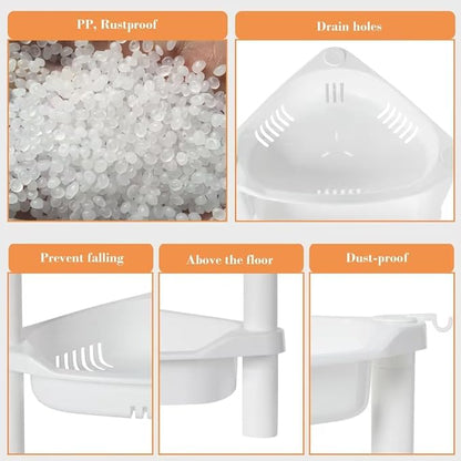 ELYKEN Corner Shower Caddy Standing, 4 Tier Plastic Shower Organizer - Image 4