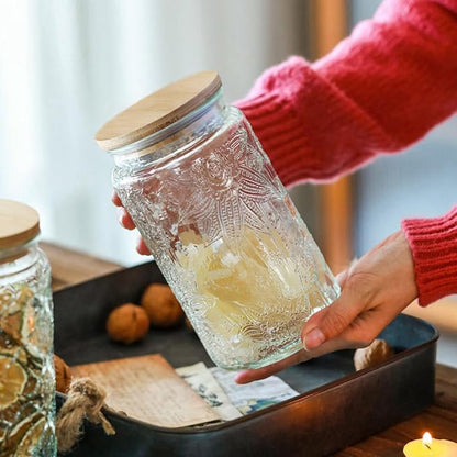 ANSQU Vintage Glass Canister, 34oz Candy Jar - Image 3