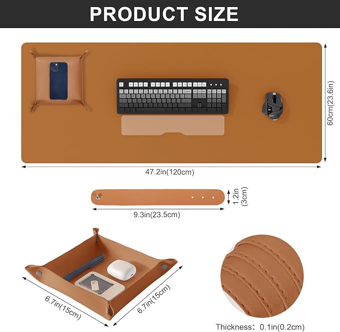 DAWNTREES Dual Sided Desk Mat, 47.2''x23.6'', Cork Desk Mat Protector, 120x60cm - Image 2