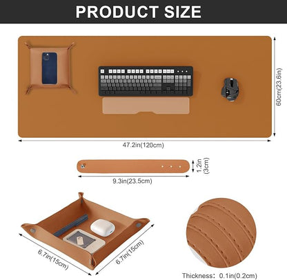 DAWNTREES Dual Sided Desk Mat, 47.2''x23.6'', Cork Desk Mat Protector, 120x60cm - Image 2