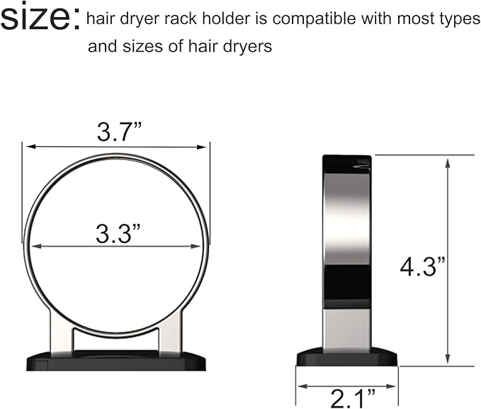 Hair Dryer Holder, Bathroom Cabinet Door Blow Dryer Stand, Blow Dryer Holders - Image 3