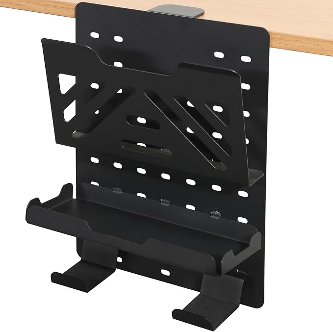 MAXECHO Desk Side Storage Holder, Metal Pegboard, Above or Under Desk Laptop by MAXECHO