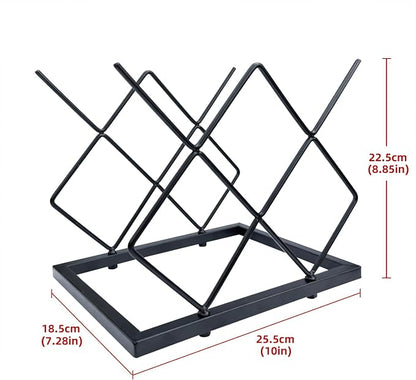 MCSAPIL Small Wine Racks Countertop, Metal Wine Bottle Holder Modern Black - Image 2