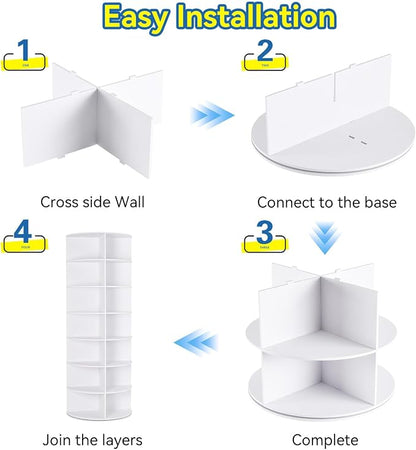 7-Tier Rotating Shoe Rack, 28-Pair 360° Revolving Shoe Storage Tower | 23.6 in - Image 7