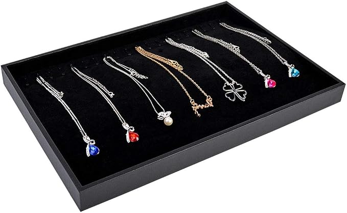 Black Velvet Stackable 20 Hooks Necklace Jewelry Tray Showcase Display - Image 4