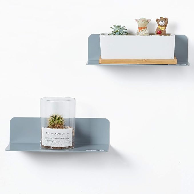 OAPRIRE Grey Acrylic Floating Shelves Set of 2 by OAPRIRE