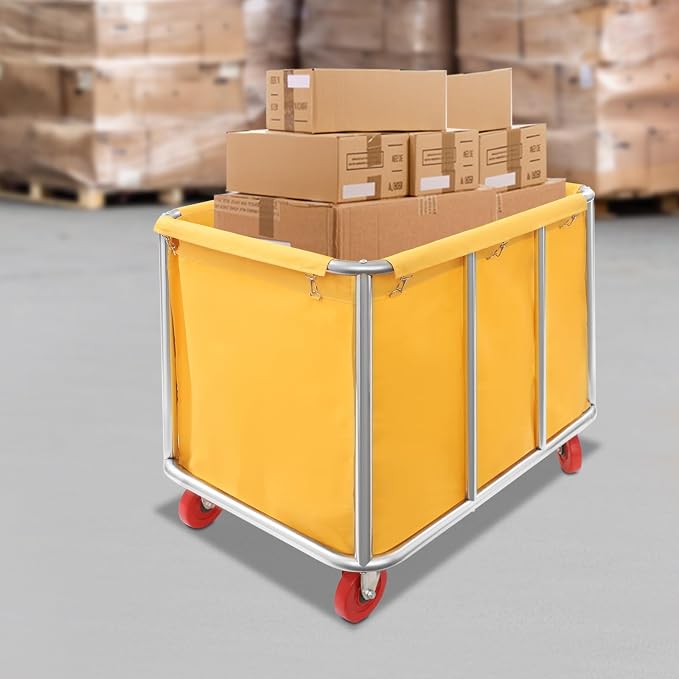 Commercial Laundry Cart with Wheels, Laundry Hamper Cart, Heavy Duty Rolling - Image 7