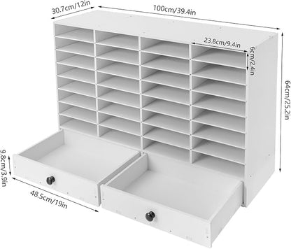 Literature Organizer 32 Slots Office Mailbox Cubbies PVC Desk Mail Sorter - Image 7