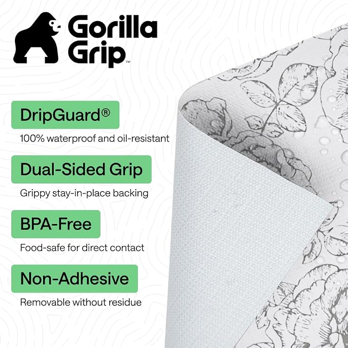 GORILLA GRIP DripGuard Shelf Liner, Non-Adhesive Drawer and Kitchen Cabinet - Image 2