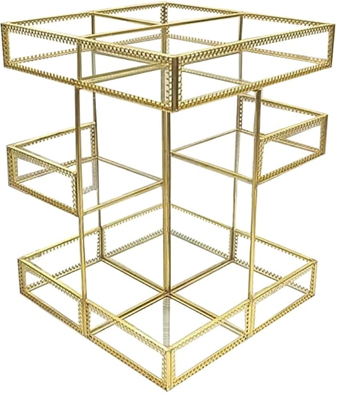 4-Tier Golden 360 Degree Rotation Cosmetic Organizer -Premium Spinning Perfume - Image 2