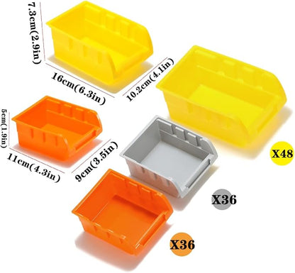 30-Bin Wall Mounted Storage Bins Kit, Tool Organizer Rack, Garage Hardware - Image 3