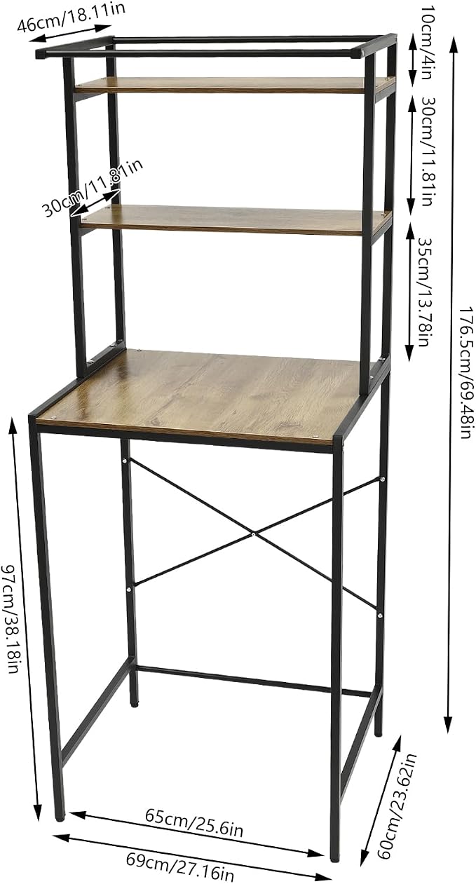 Over Washer and Dryer Shelves, Dryer Storage Shelf, 3 Tiers Laundry Room - Image 3