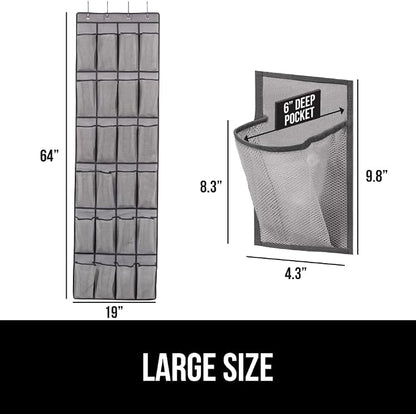 GORILLA GRIP Over the Door Shoe Organizer, 24 Extra Large Breathable Mesh - Image 6
