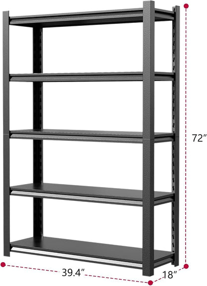 36" W Storage Shelves 2500LBS Garage Shelving Heavy Duty 5 Tier Adjustable - Image 3