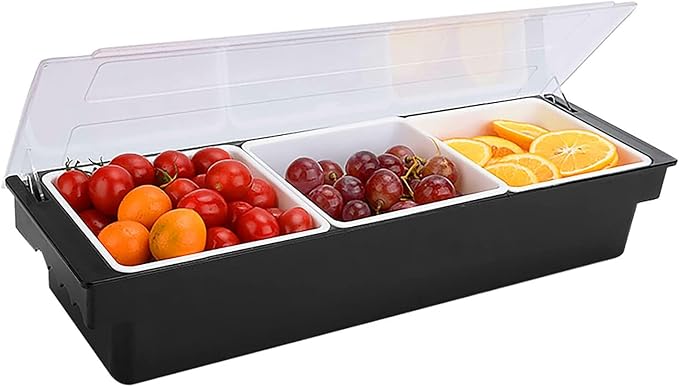 Ice Cooled Condiment Serving Container Fruit Veggie Condiment Caddy Plastic by POWLAB