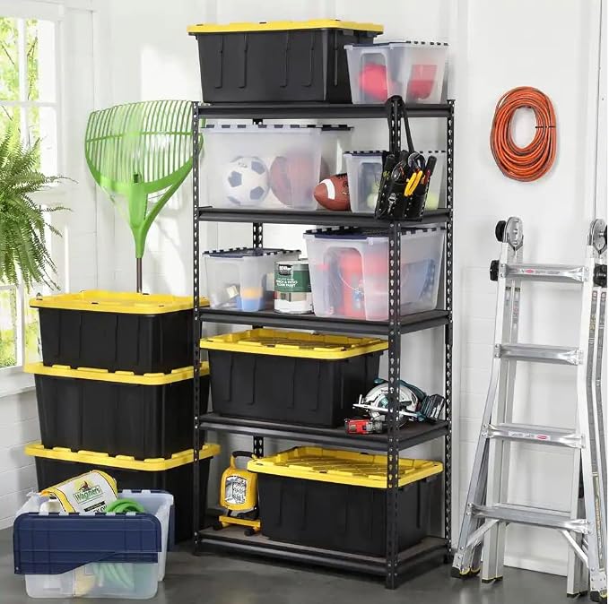 HDX Tough Polypropylene Plastic 27 Gal. Storage Tote in Black - Image 5