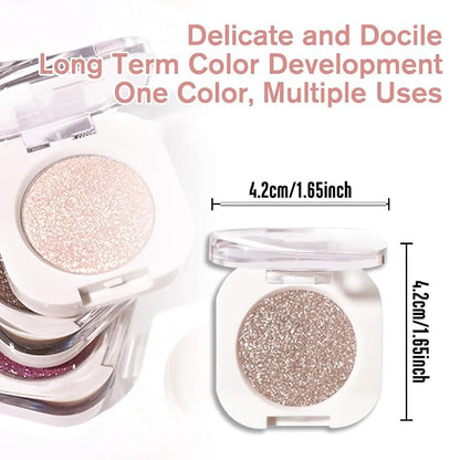 Light Nude Brown Single Glitter Eyeshadow Makeup, Neutral Powde Eye Shadow - Image 5