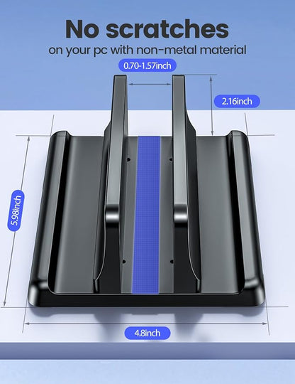 Vaydeer Vertical Laptop Stand Holder Organizer Plastic Adjustable Desktop - Image 4