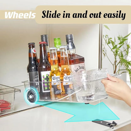 Attelite RollOut Refrigerator Drawer Organizer and Storage Clear Design - Image 4