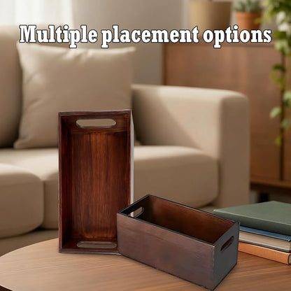 Set of 2 Nesting Wooden Storage Crates - Image 7