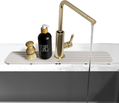 23.6inch x 4inch Kitchen Sink Faucet Mat, Water Absorbing Stone Faucet Splash - Image 4