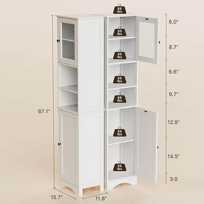 Gizoon 67.1" Tall Bathroom Storage Cabinet - Image 3
