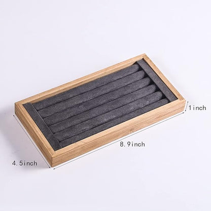 Coward Bamboo Ring Earrings Display Holder Jewelry Storage Tray Organizer - Image 5