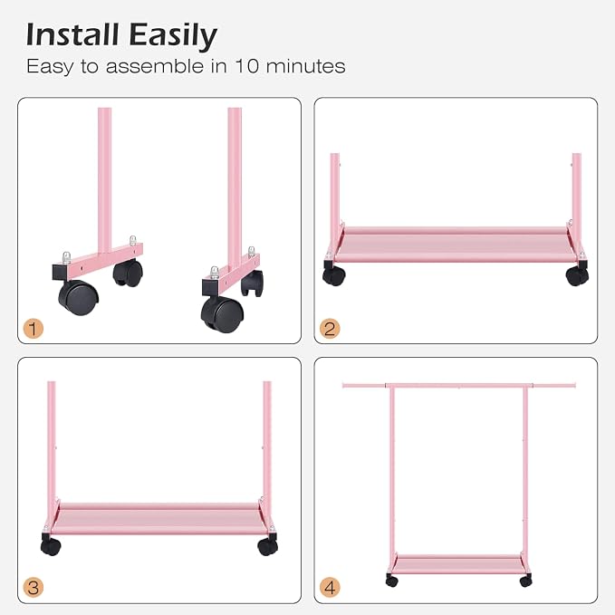 MISSLO Small Garment Racks for Hanging Clothes Rack Mini Kids Clothing Rack - Image 8