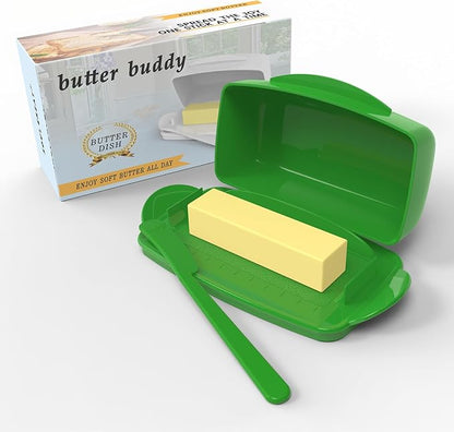 Butter Dishes with Lid for Countertop Refrigerator, Plastic Butter Dish Clear by SoulCreat