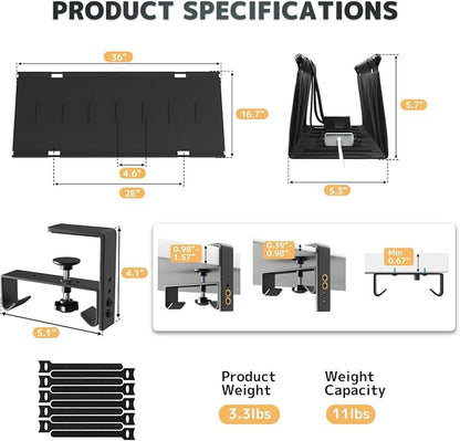 No Drill Under Desk Cable Management Tray - Image 6