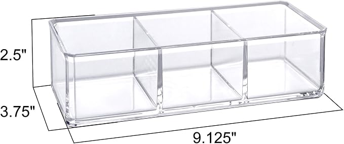 Amazing Abby - Glamour - Acrylic 3-Compartment Makeup Organizer, Transparent - Image 4