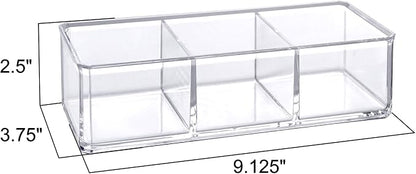 Amazing Abby - Glamour - Acrylic 3-Compartment Makeup Organizer, Transparent - Image 4