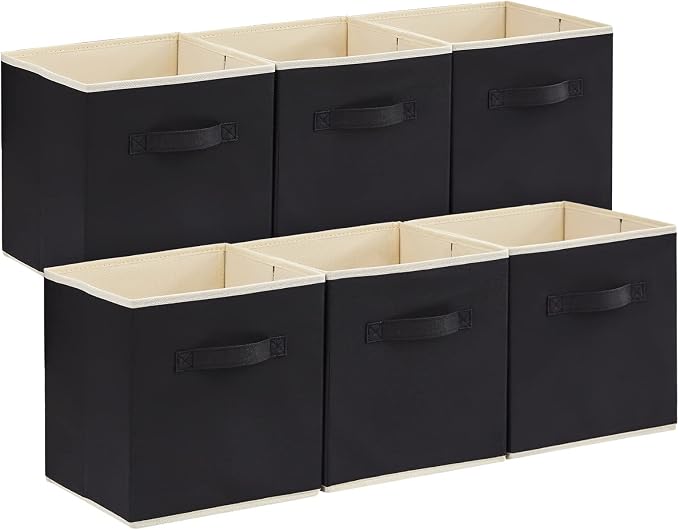 Lifewit Storage Cubes, 13 Inch Organizer Bins, 36L Black, 6 Packs | Foldable by Lifewit