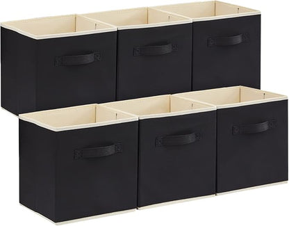 Lifewit Storage Cubes, 13 Inch Organizer Bins, 36L Black, 6 Packs | Foldable by Lifewit