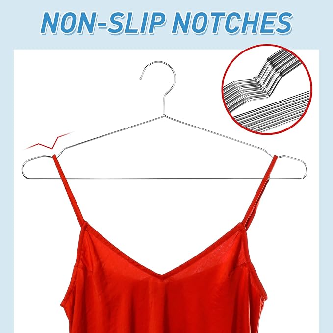 Wesiti 100 Pcs Stainless Steel Metal Hangers Wire Hangers - Image 4
